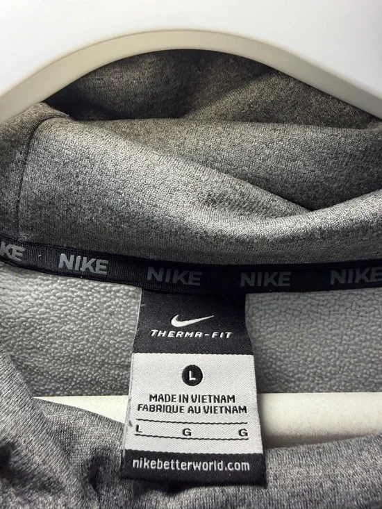 Nike Grey Pullover Hoodie with Black Swoosh - Picture 3 of 4